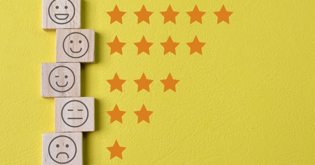 Reviews with smile and stars
