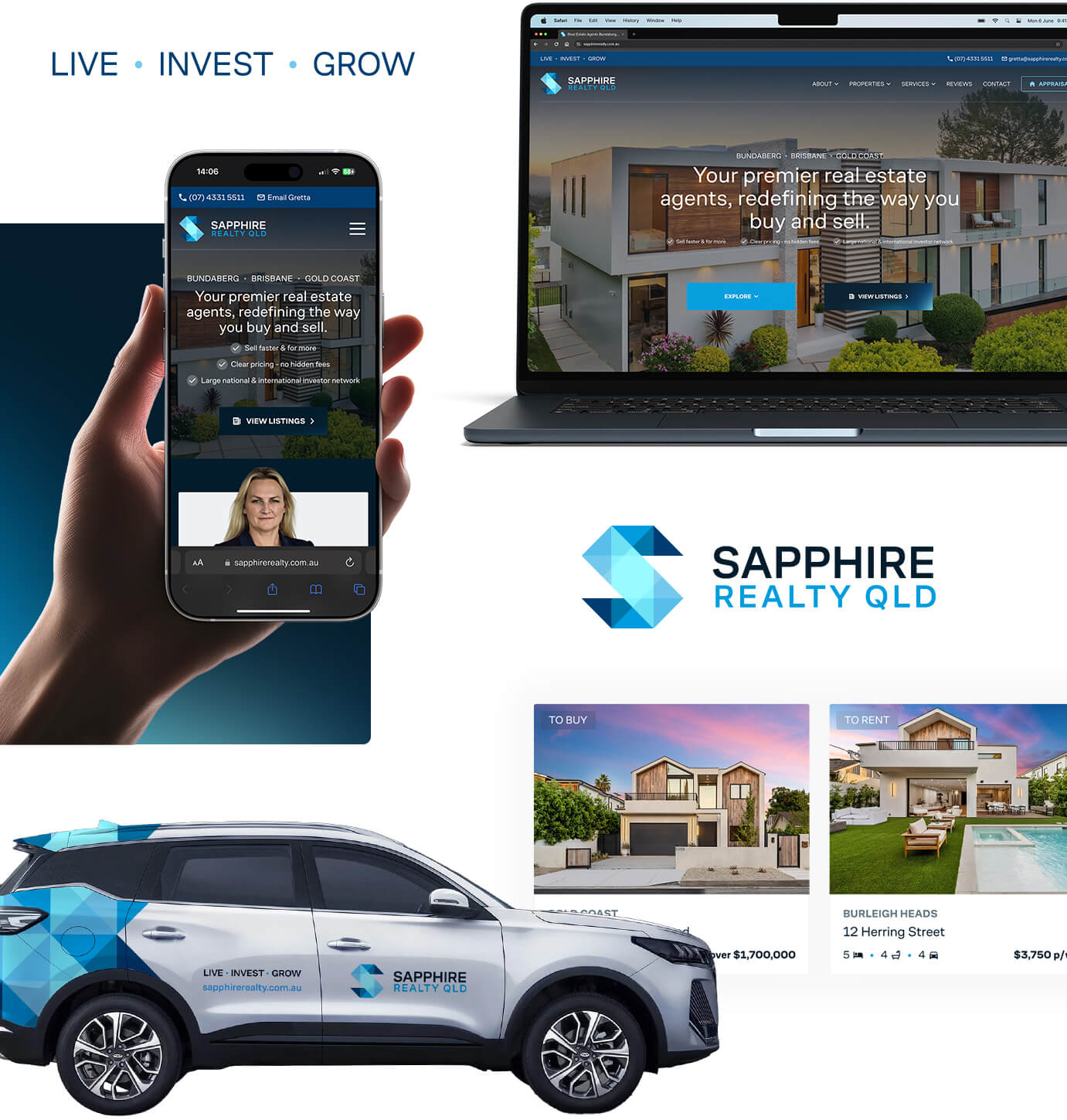 Sapphire Realty case study graphic highlights