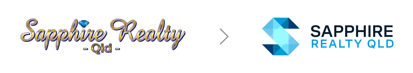 Sapphire Realty before and after logo design