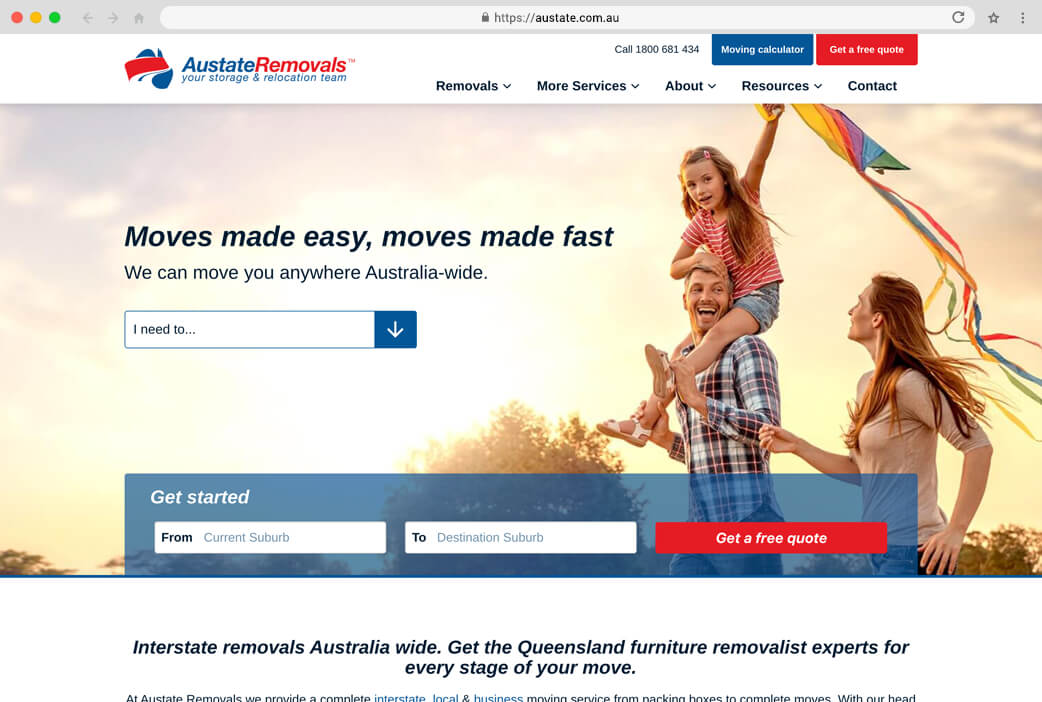 Austate Removals website