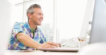 Website designer working at computer