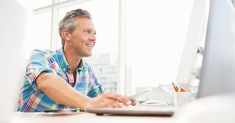 Man working on computer